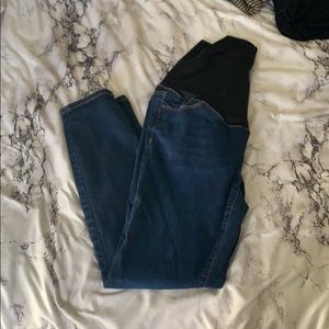 Dark blue maternity stretchy jeans